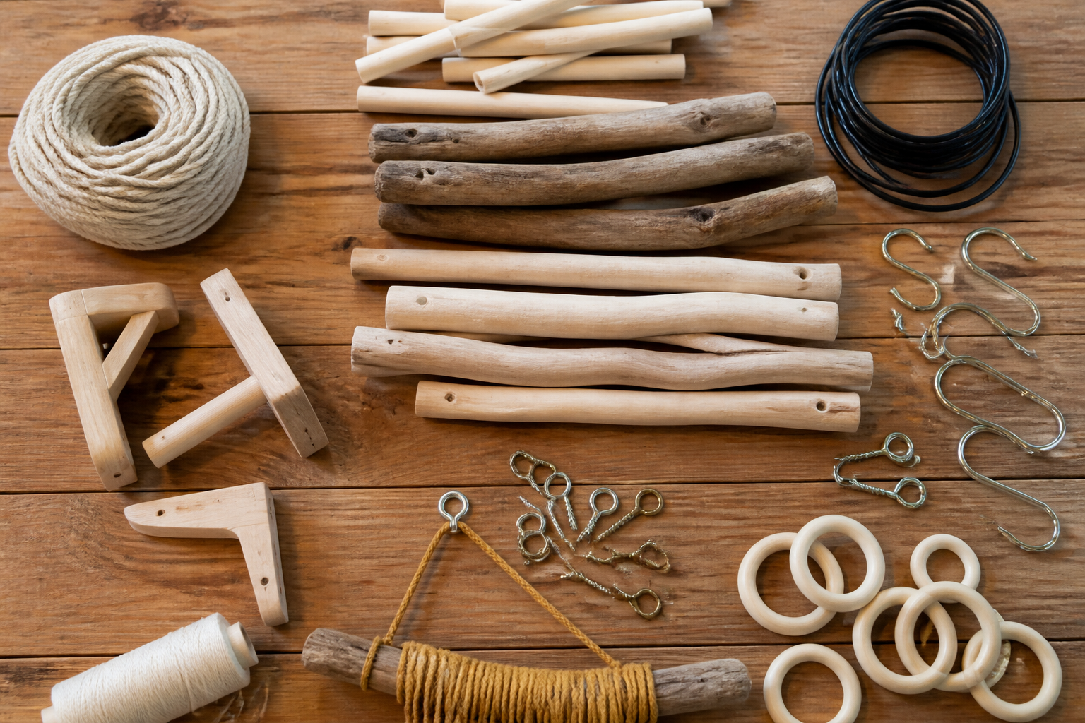 Macramé stokken en ophangen
